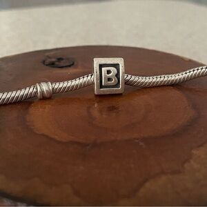 Authentic Pandora Letter B silver charm